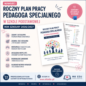 Plan pracy pedagoga specjalnego w szkole 2026/2027