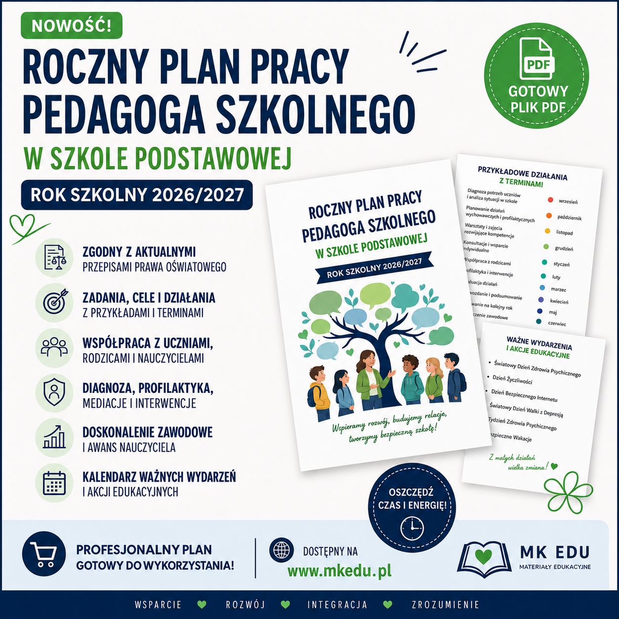 Plan pracy pedagoga szkolnego - 2026/2027
