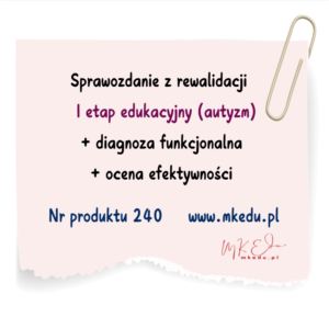 Sprawozdanie z indywidualnych zajęć rewalidacyjnych, klasy I–III / I etap edukacyjny 