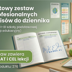Wpisy do dziennika — nauczyciel współorganizujący, klasy I–III szkoły podstawowej/57 str. A4