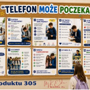 📵 „Telefon może poczekać!” – gazetka szkolna o nowych zasadach korzystania z telefonów.