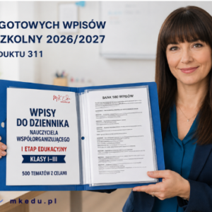 Wpisy do dziennika nauczyciela współorganizującego – I etap edukacyjny