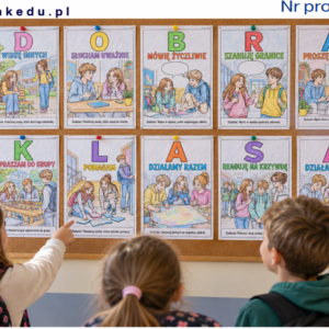 Gazetka-kolorowanka na zajęcia o relacjach i przeciwdziałaniu przemocy rówieśniczej