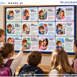 Internet i bezpieczeństwo w sieci – gotowy zestaw 12 plansz edukacyjnych