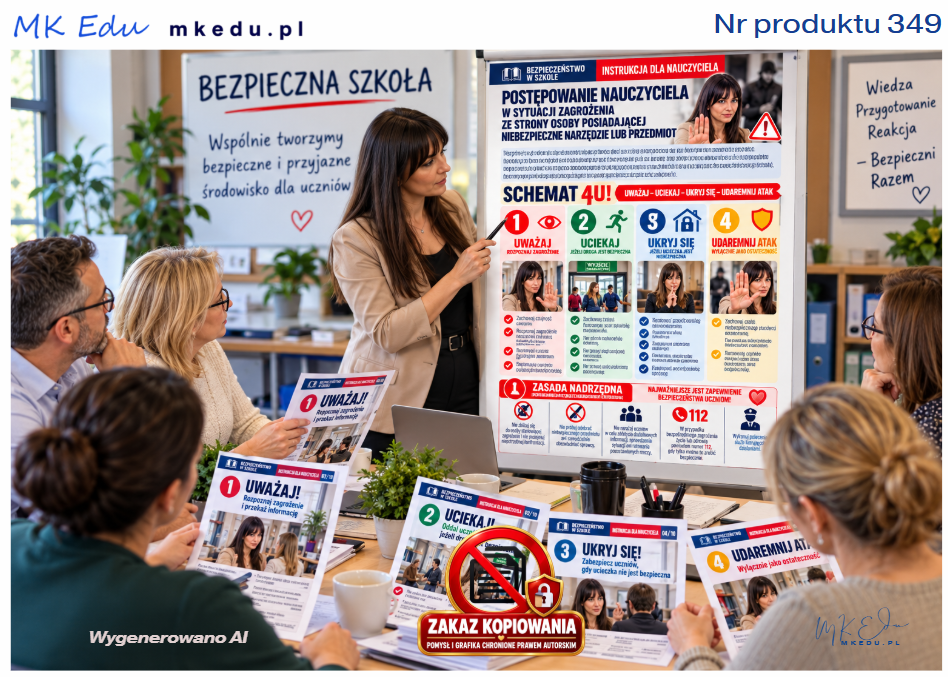 Postępowanie nauczyciela w sytuacji zagrożenia ze strony osoby posiadającej niebezpieczne narzędzie lub przedmiot wg wytycznych MEN